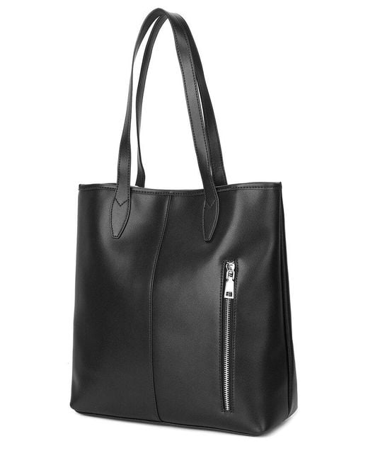 Tiffany & Fred Paris Black Smooth Leather Tote