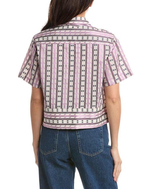 Draper James Multicolor Short Sleeve Cropped Shirt
