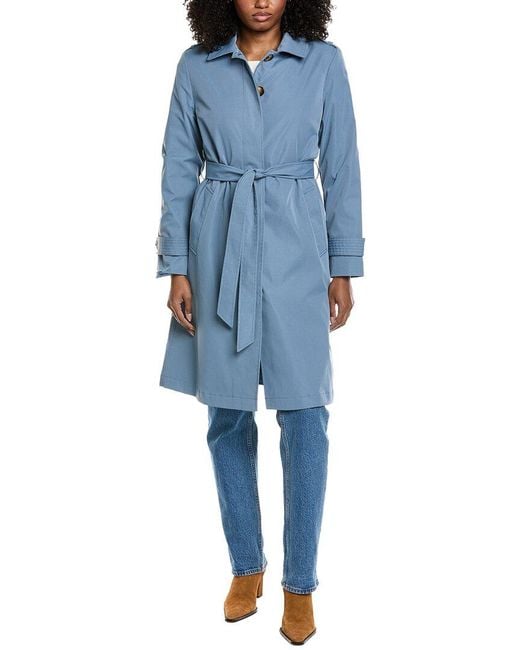 Ellen Tracy Blue Classic Trench Coat