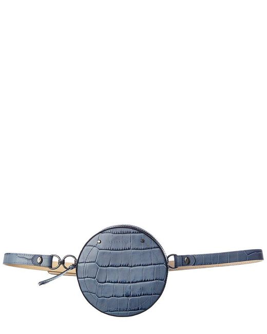 Longchamp Cavalcade Round Crocembossed Leather Belt Bag in Blue Lyst
