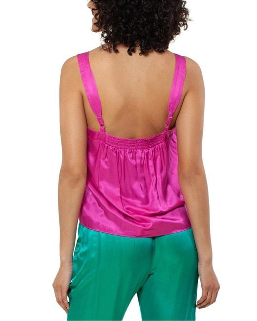 Hale Bob Pink Solid Silk-blend Cami Top