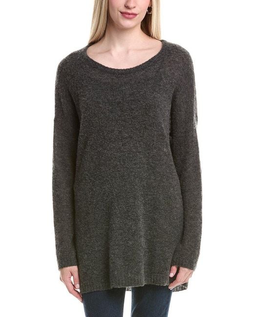 Autumn Cashmere Black Oversize Rugby Cashmere & Silk-Blend Tunic Sweater