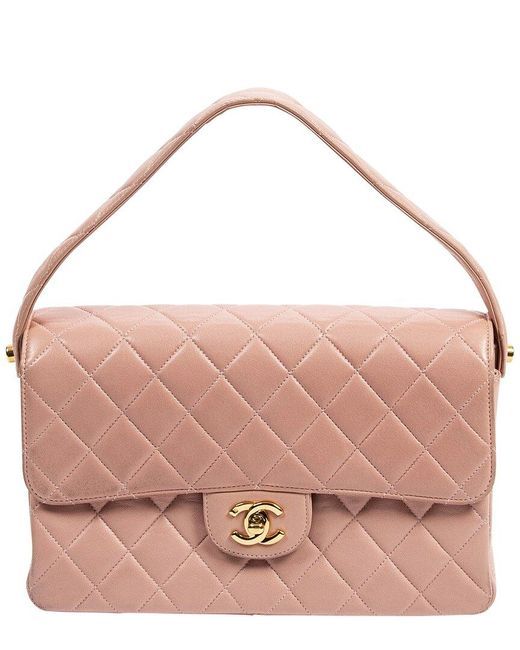 Chanel Pink Limited Edition Blush Quilted Lambskin Leather Double Sided Single Flap Bag (Authentic Pre-Owned)