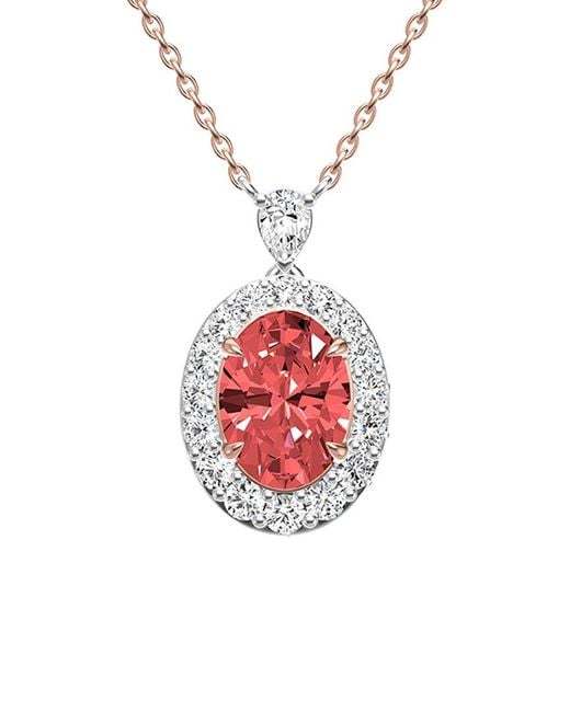 Lab Grown Diamonds White 14K 1.25 Ct. Tw. Lab-Grown Diamond Halo Pendant