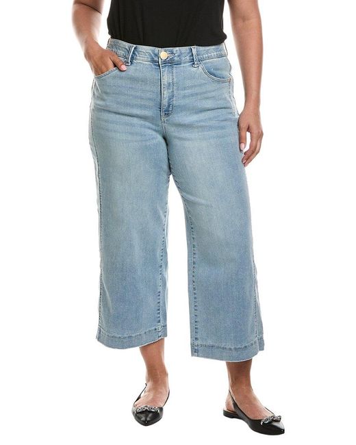 Wit & Wisdom Blue Light Artisanal Skyrise Crop Double Side Seam Wide Leg Jean