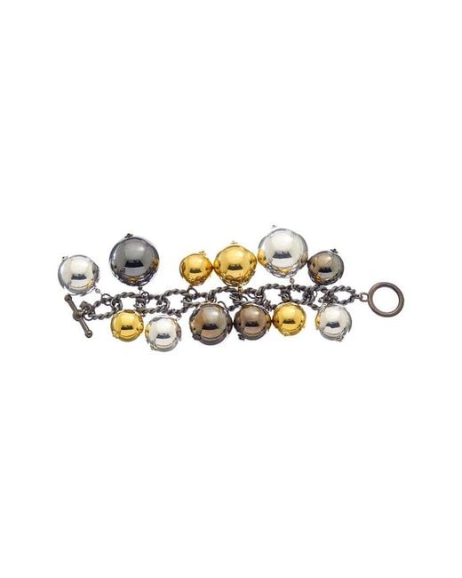 Kenneth Jay Lane White Plated Charm Bracelet