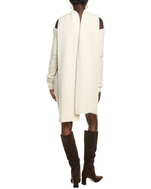 Endless Rose Natural Off-Shoulder Wool-Blend Sweaterdress