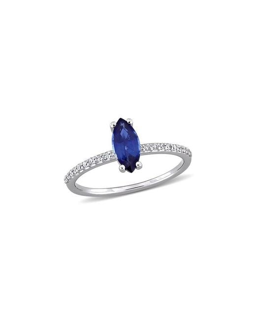 Rina Limor Blue 14K 0.92 Ct. Tw. Diamond & Sapphire Solitaire Ring
