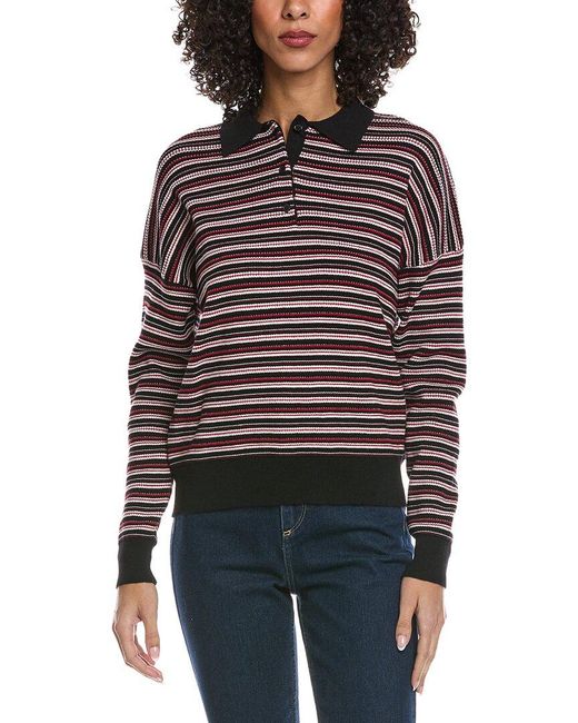 Madison Miles Red Knit Polo Shirt