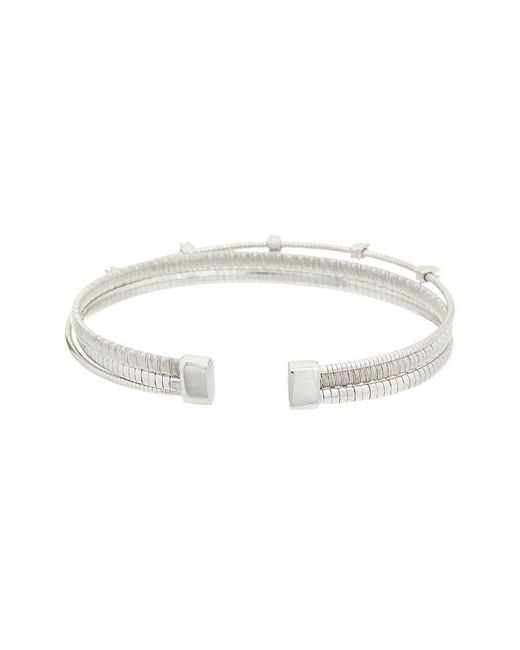 Meshmerise White Plated Mesh Bangle Bracelet