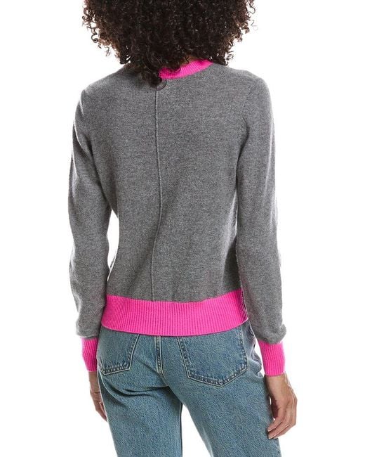 Brodie Cashmere Gray Color Pop Maya Cashmere Sweater
