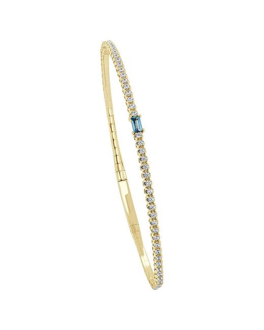 Sabrina Designs Metallic 14k 0.52 Ct. Tw. Diamond & Blue Topaz Stackable Bangle Bracelet