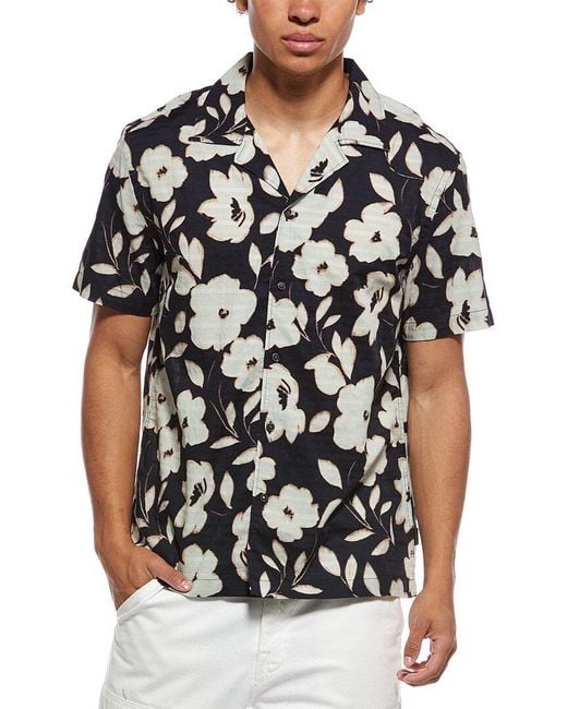 Ted Baker Black Printed Camp Shirt for men
