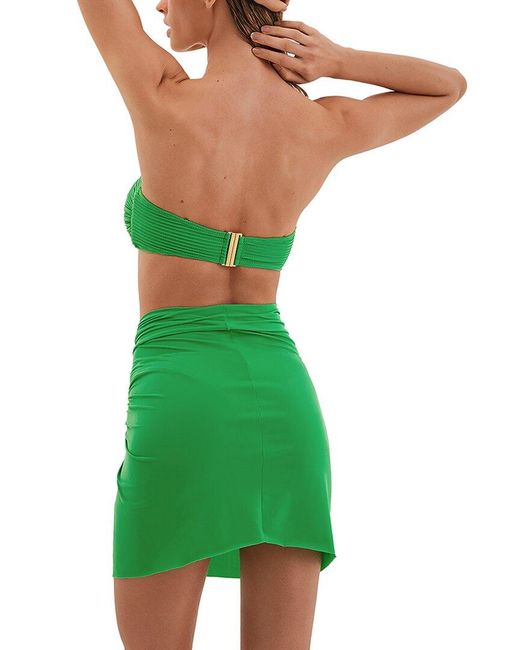 ViX Green Solid Karen Mini Skirt