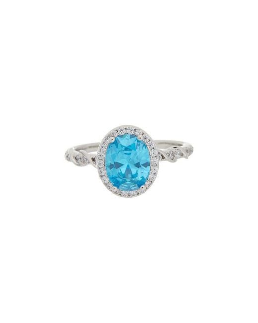 Juvell Blue 18K Plated Topaz Cz Ring