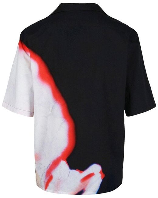 McQueen Black Solarized Hawaiian Shirt for men