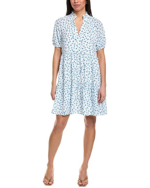 Cece Blue Tiered Babydoll Dress
