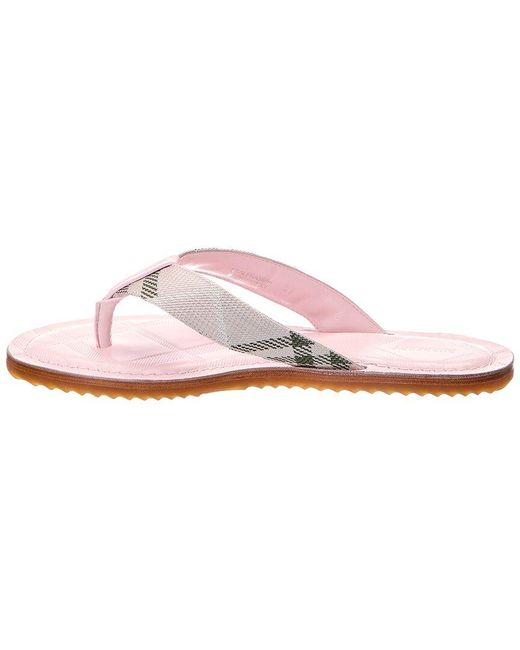 Burberry Pink Pavilion Canvas & Leather Sandal