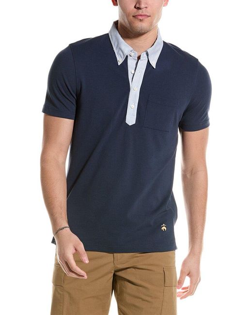 Brooks Brothers Blue Oxford Polo Shirt for men
