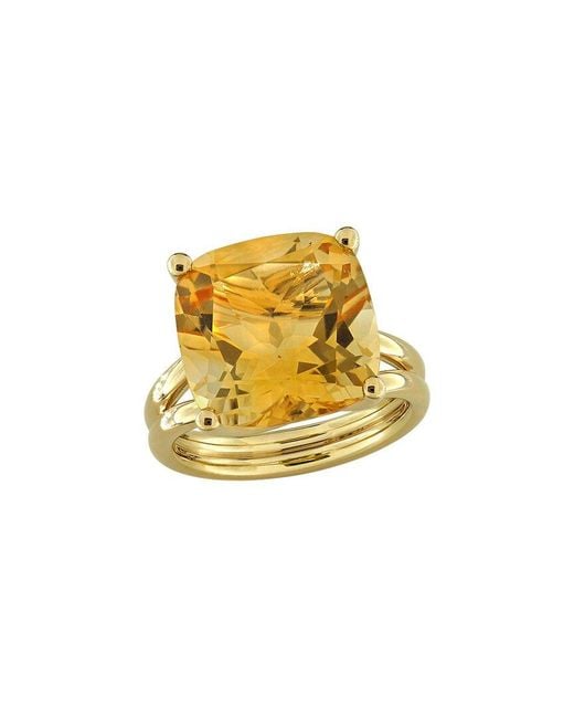 Rina Limor Yellow Plated 10.50 Ct. Tw. Citrine Ring