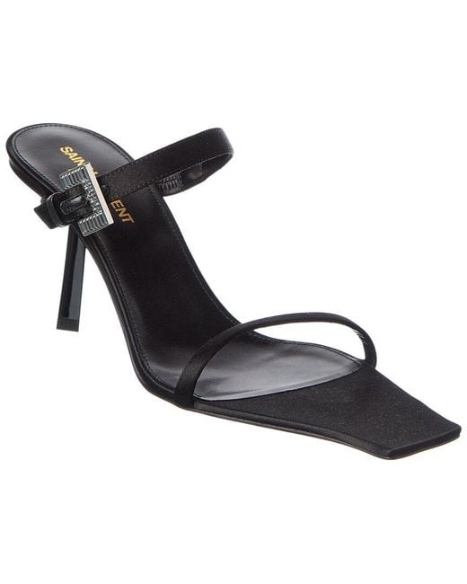 Saint Laurent Black Satin Sandal