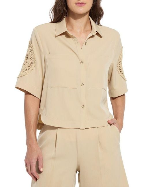 Lyssé Natural Tyla Crochet Detail Jacket