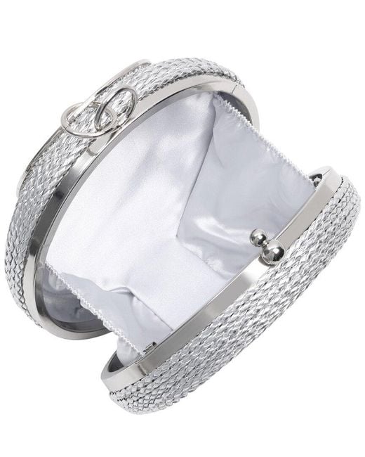 Tiffany & Fred Paris White Tiffany And Fred Paris Round Woven Metallic Clutch
