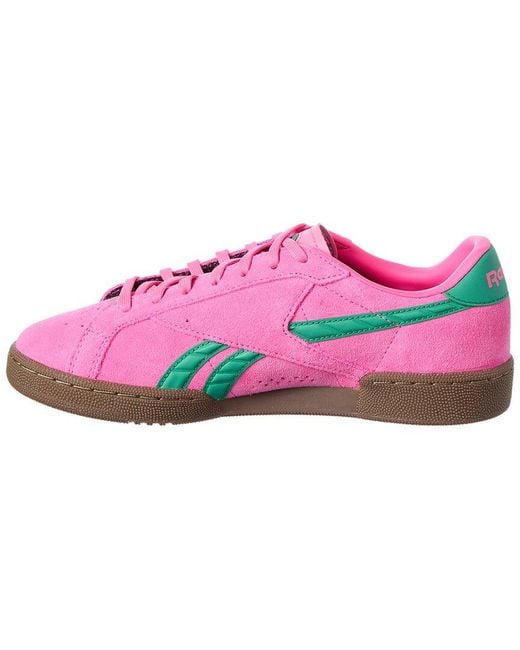 Reebok Pink Club C Grounds Uk Suede Sneaker