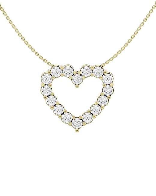 Lab Grown Diamonds Metallic 14K 2.00 Ct. Tw. Lab-Grown Diamond Halo Pendant