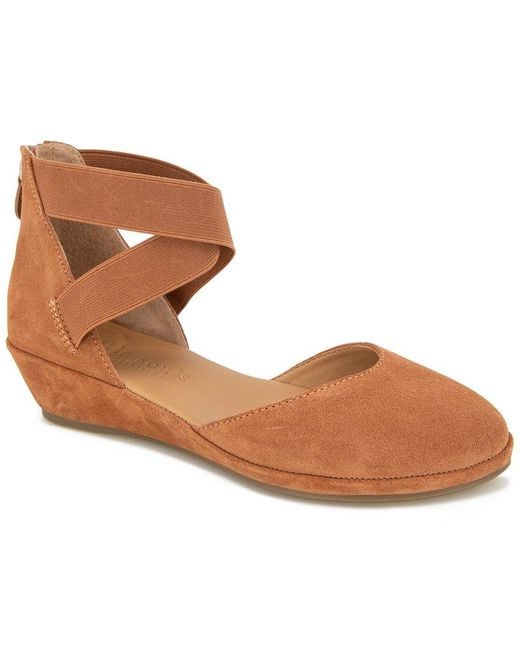 Gentle Souls Brown Noa Suede Wedge
