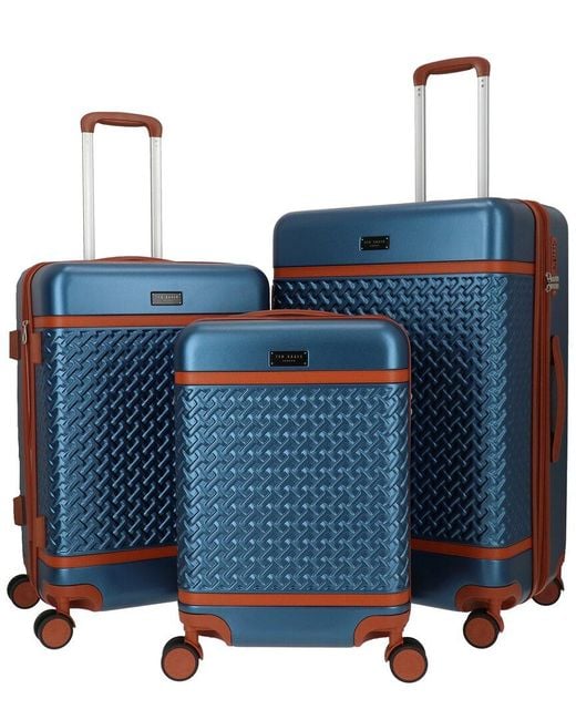 Ted Baker Blue Bolton 3pc Expandable Luggage Set