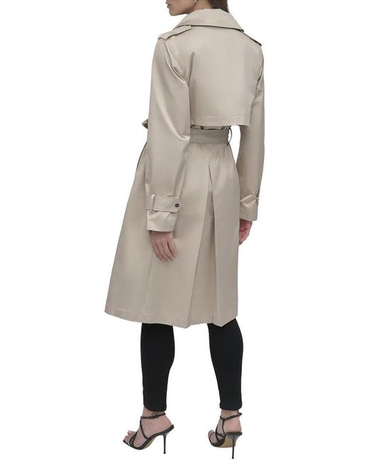 DKNY Gray Belted Rain Jacket
