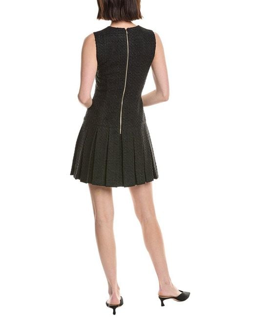 Alice + Olivia Black Ellis Box Pleat Mini Dress