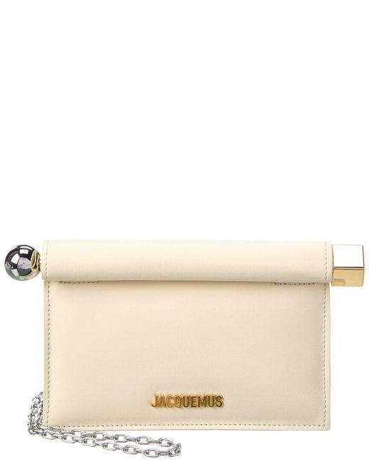Jacquemus Natural The Small Rond Carre Leather Clutch