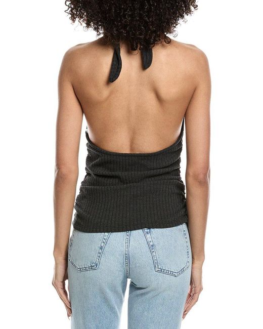 Project Social T Black After The Rain Rib Halter Top
