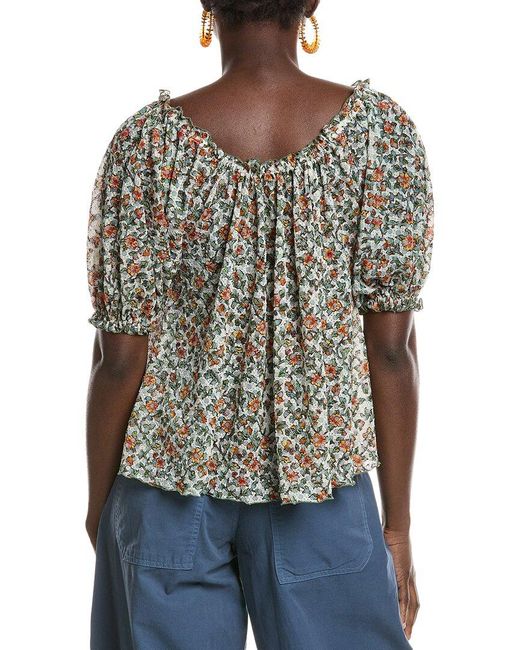Free People White Astra Peasant Top