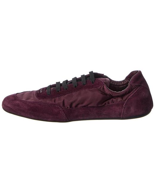 Prada Purple Collapse Re-Nylon & Suede Sneaker