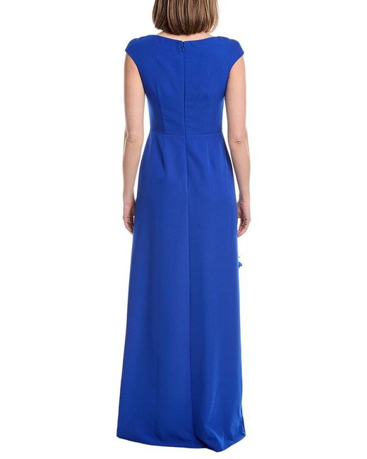 Rene Ruiz Blue Scoop Neck Stretch Gown