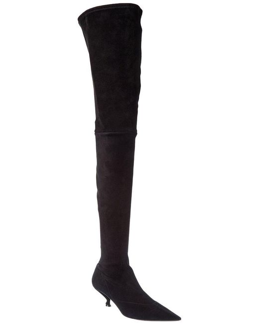 Sergio Rossi Black Halima 40 Suede Over-The-Knee Boot