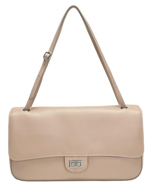 Tiffany & Fred Paris Natural 33Cm Leather Flap Tote