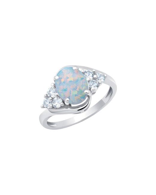 MaxColor Blue 10K 0.75 Ct. Tw. Lab-Grown Opal Halo Ring