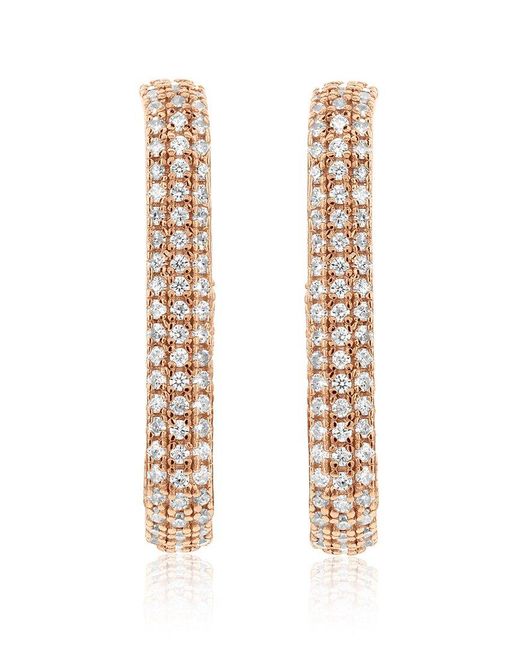 Suzy Levian CZ Jewelry White Suzy Levian Cz Hoop Earrings