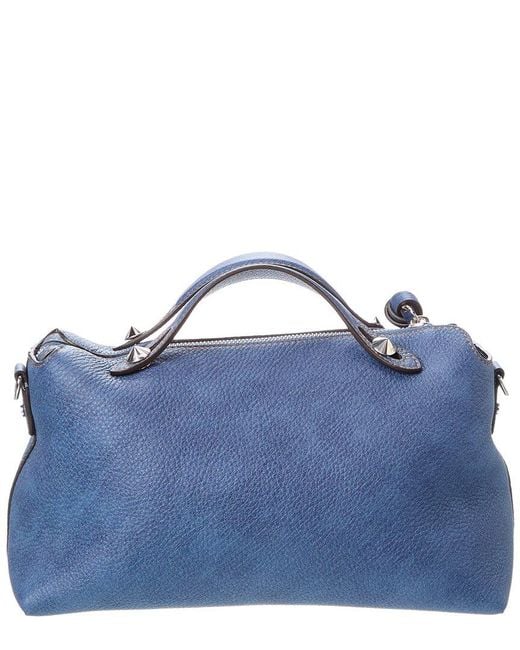 Fendi Blue By The Way Selleria Medium Denim-Effect Leather Shoulder Bag