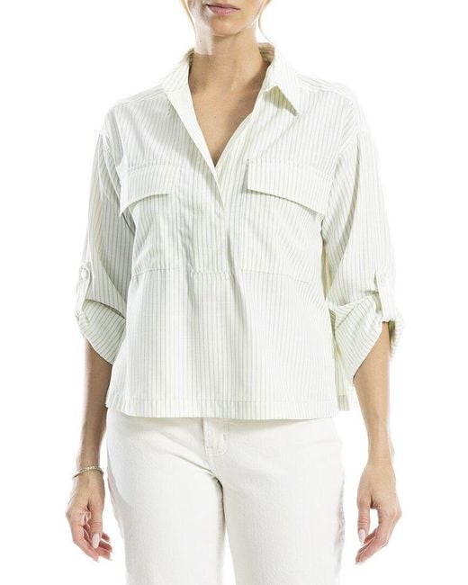 Max Studio White Collared Blouse