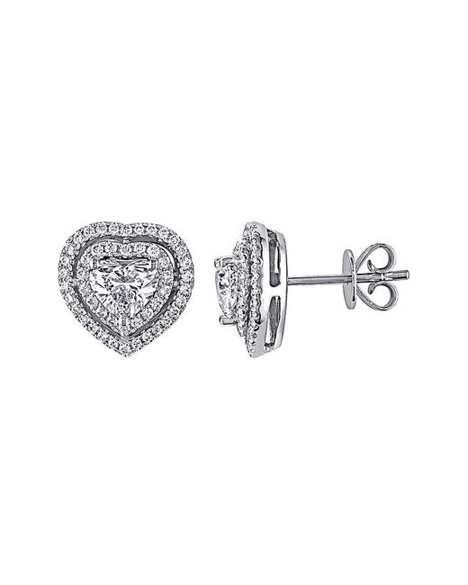 Diamond Select Cuts Metallic 14K 1.49 Ct. Tw. Diamond Heart Earrings