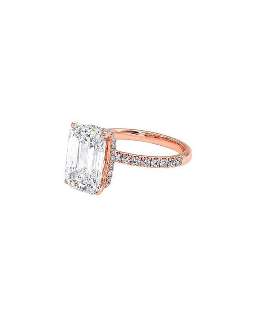Lab Grown Diamonds White 14K Rose 4.05 Ct. Tw. Lab-Grown Diamond Ring