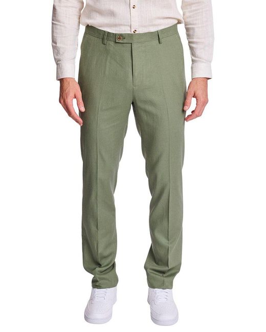 Paisley & Gray Green Downing Linen-Blend Pant for men