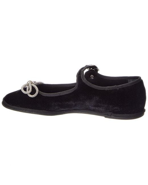 SCHUTZ SHOES Black Clarissa Lace Velvet Ballet Flat