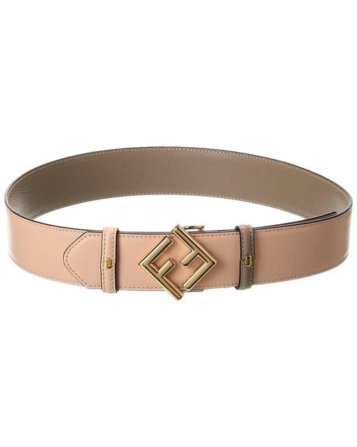 Fendi White Ff Diamonds Reversible Leather Belt