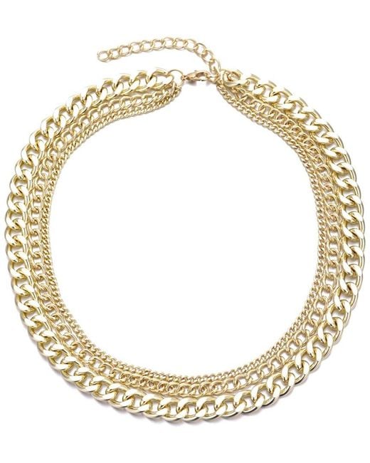 Adornia Metallic Link Layered Necklace